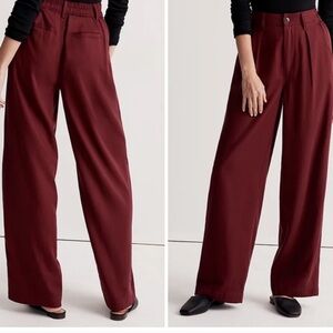 Madewell Drapeweave Neale Straight Leg Pants Cabernet Size 2